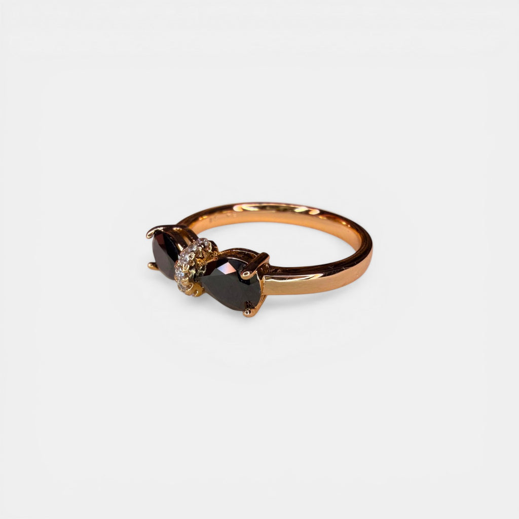Black Bow 18k Gold Plated Ring