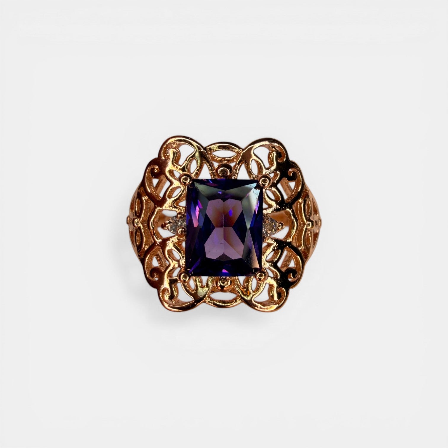 Violet Goddess 18k Gold Plated Ring