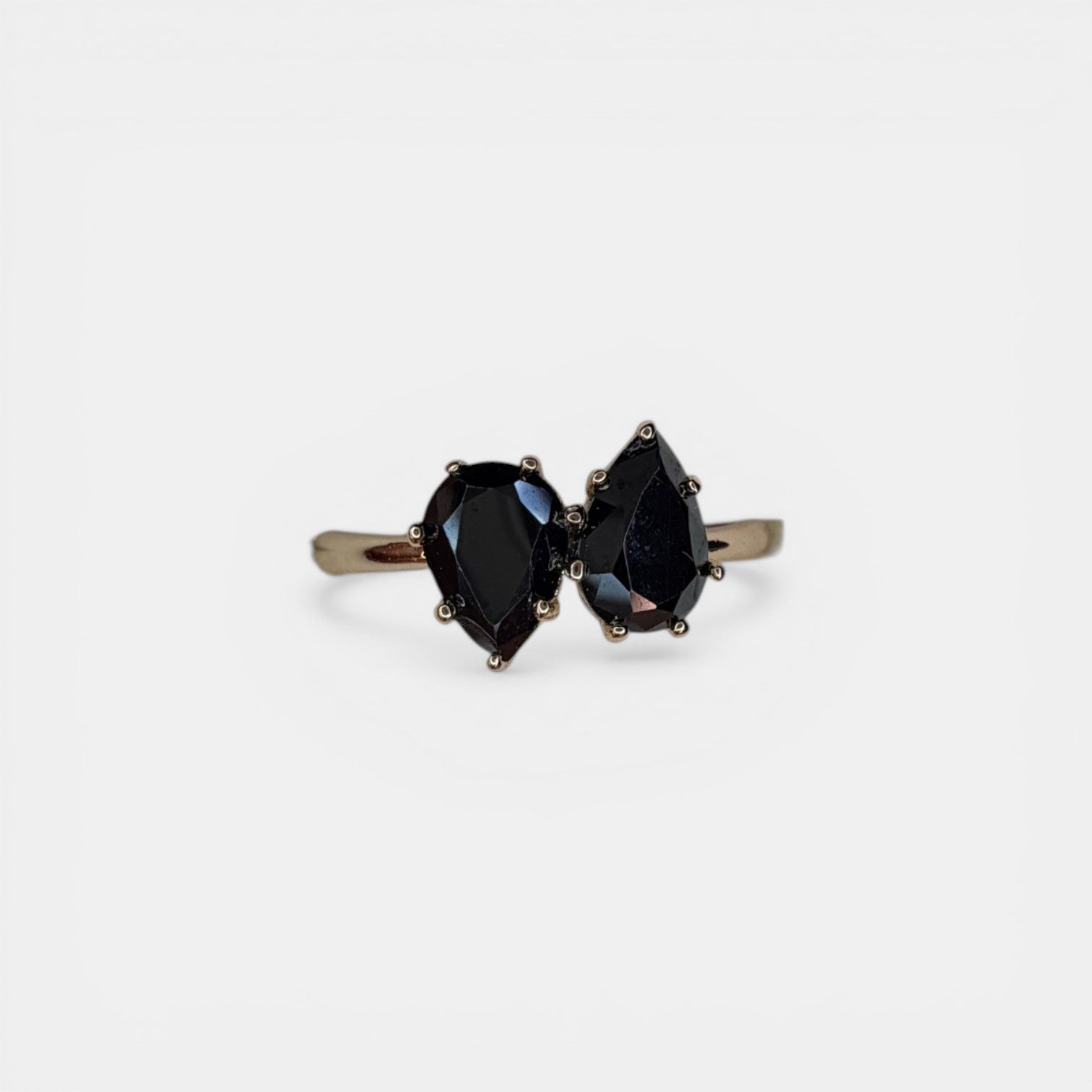 Tears of Onyx 18k Gold Plated Ring
