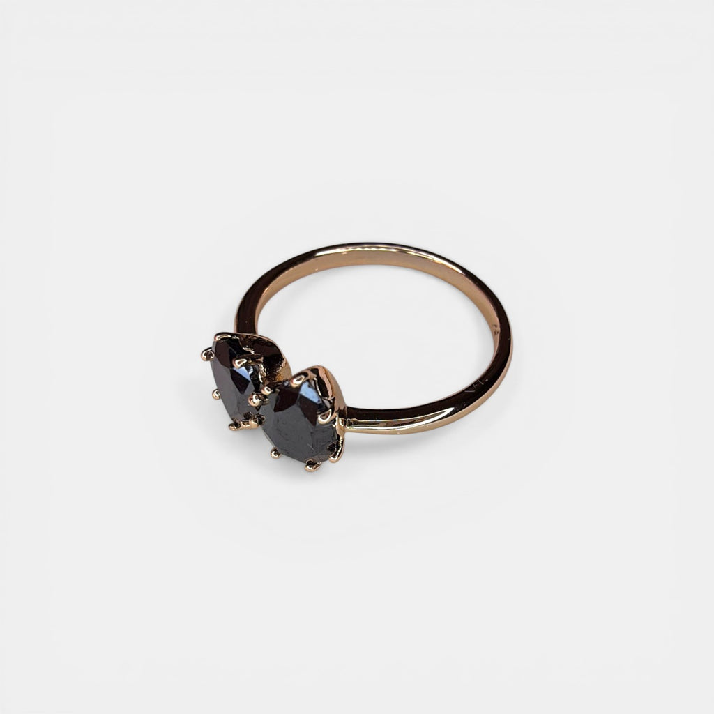 Tears of Onyx 18k Gold Plated Ring