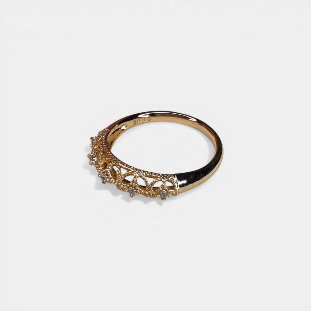 Crystal Crown 18k Gold Plated Ring
