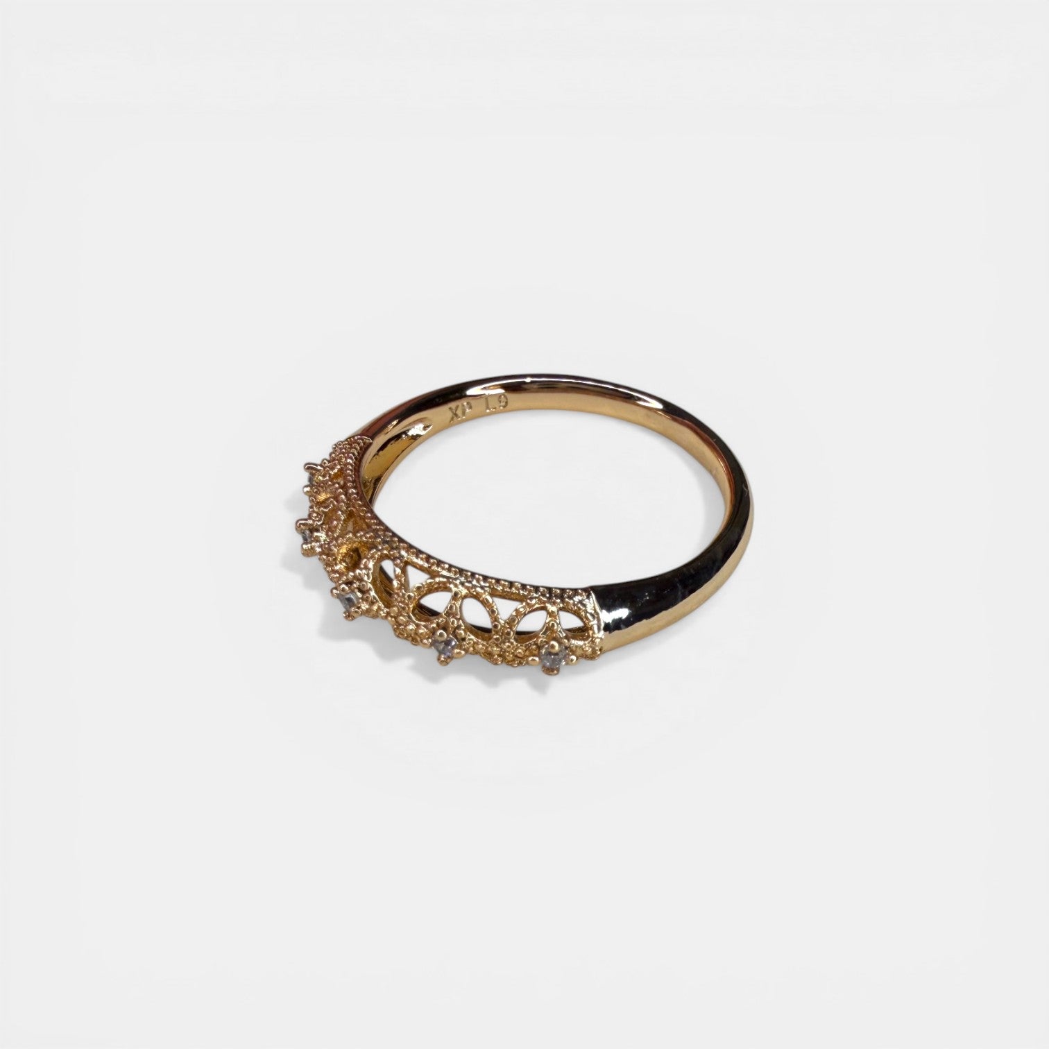Crystal Crown 18k Gold Plated Ring
