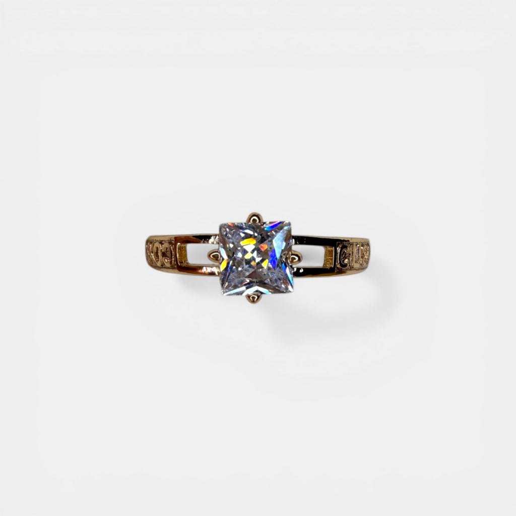Letters 18k Gold Plated Ring