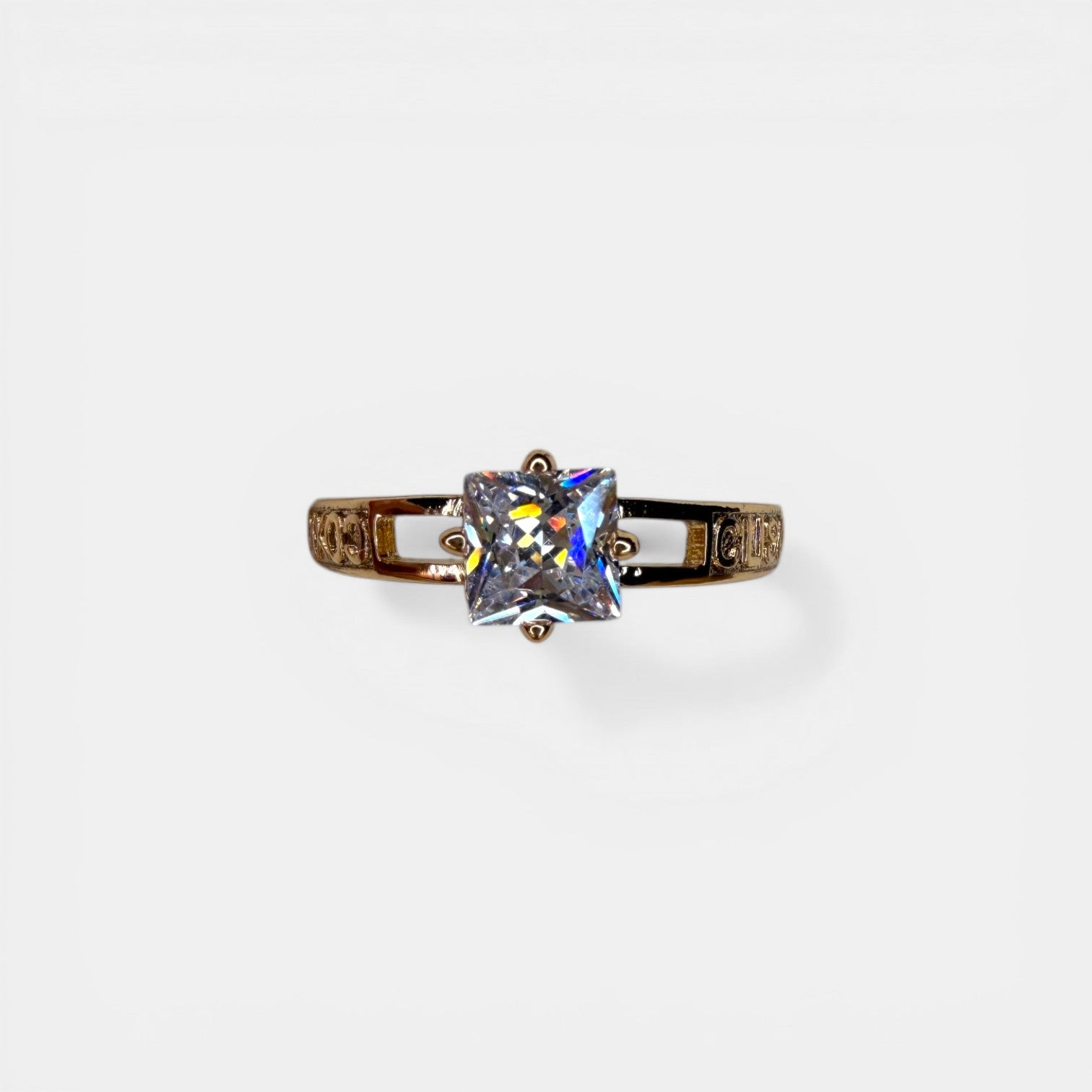 Letters 18k Gold Plated Ring