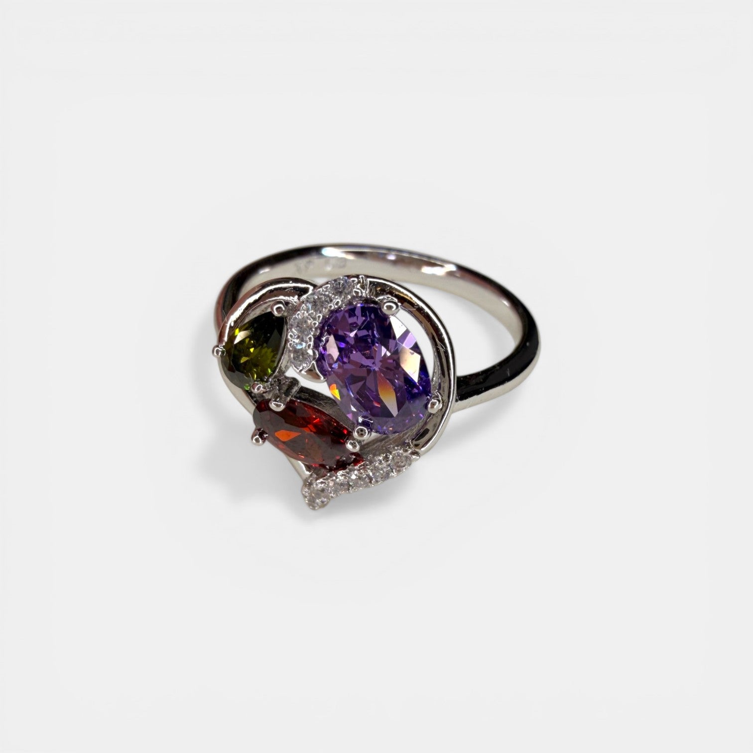 Palermo White Gold Plated Ring