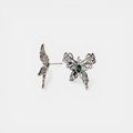 Butterfly White Gold Plated Earrings